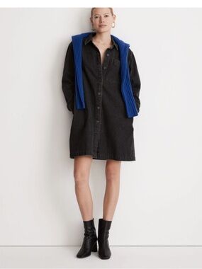 Madewell Oversized Shirtdress in Lunar Wash
